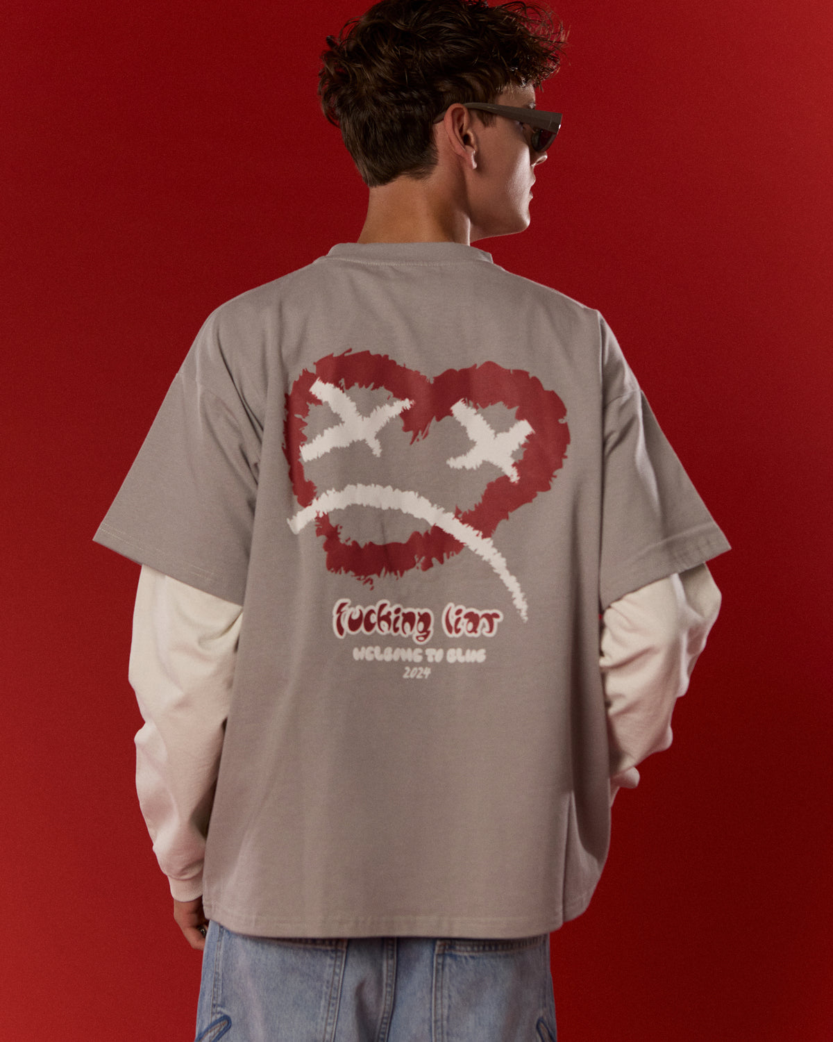 HEART TEE GREY