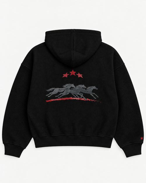 WAFFLE ZIP HOODIE